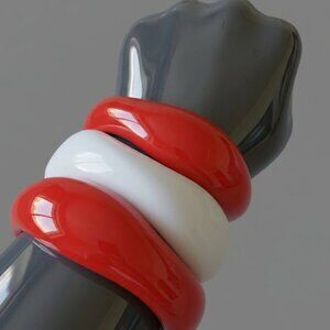 Bangle Bracelet Red and White